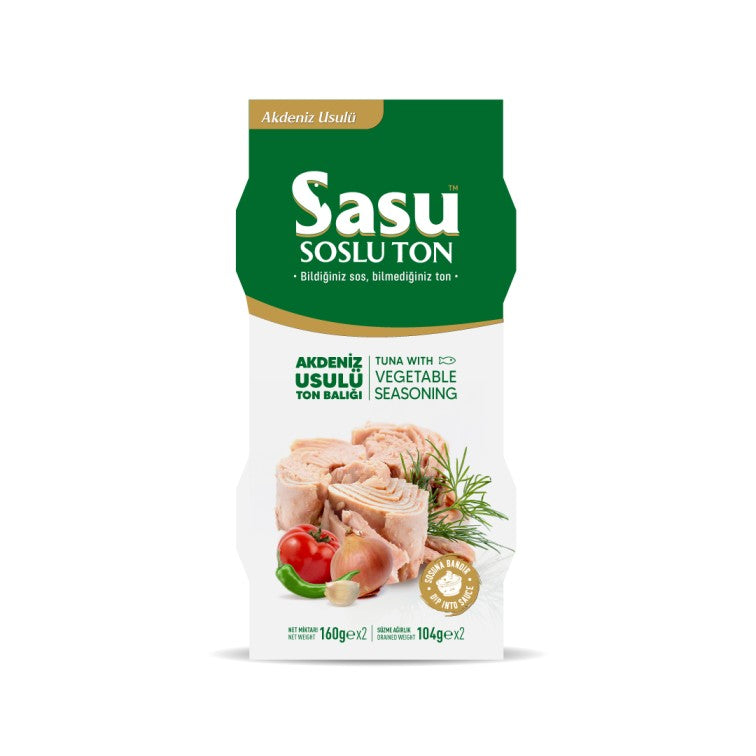 Sasu Canned Tuna With Vegetable Seasoning Combo Pack 160Gr X 2 X 12