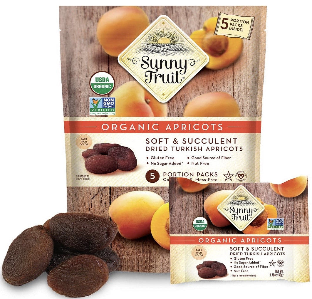 Sunny Fruit Organic Turkish Apricots 1.76 oz x 5 Pack x 18 pcs - SF025