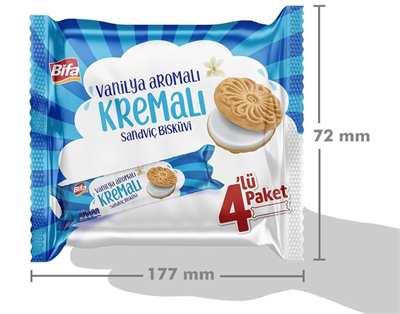 Bifa Vanilla Flavored Cream Sandwich Biscuit – Multipack 8.47 oz (240 g) x 12 pcs