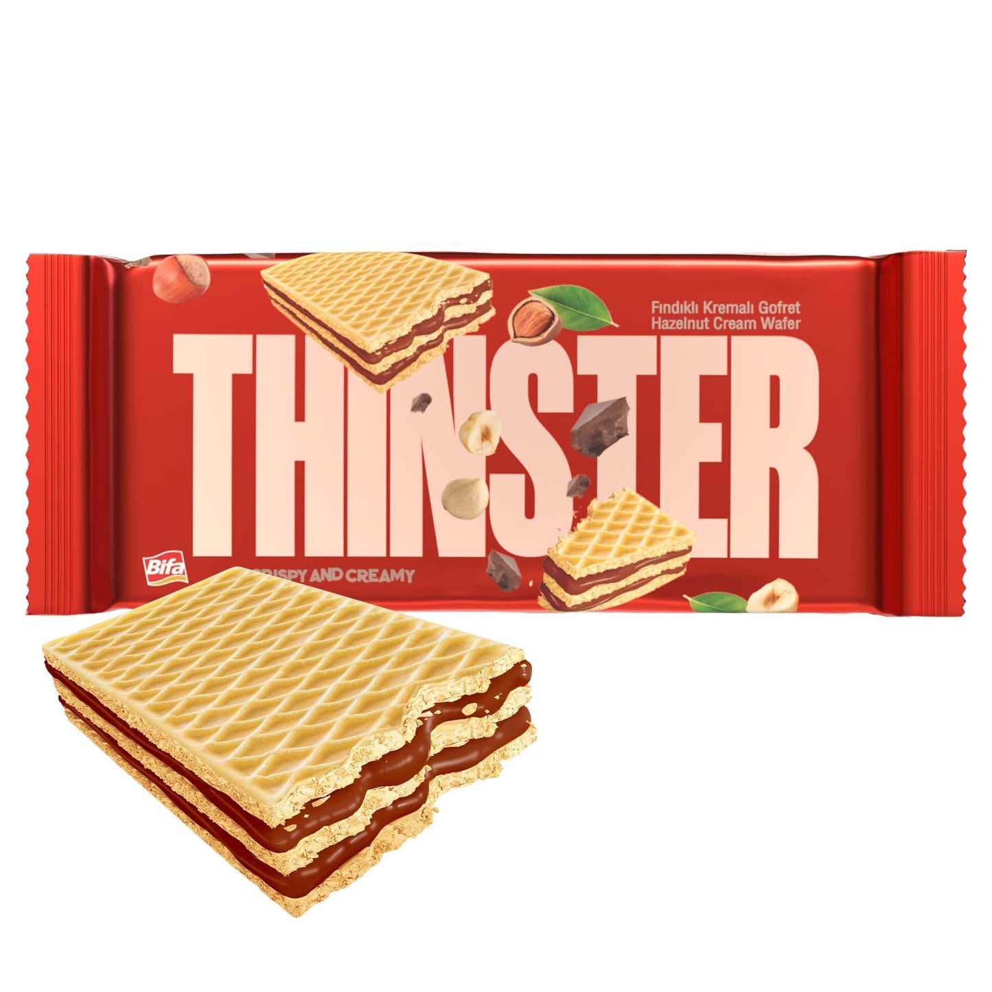 Bifa Thinster Hazelnut Cream Wafer 5 oz (142g) x 20 pcs - BIF26