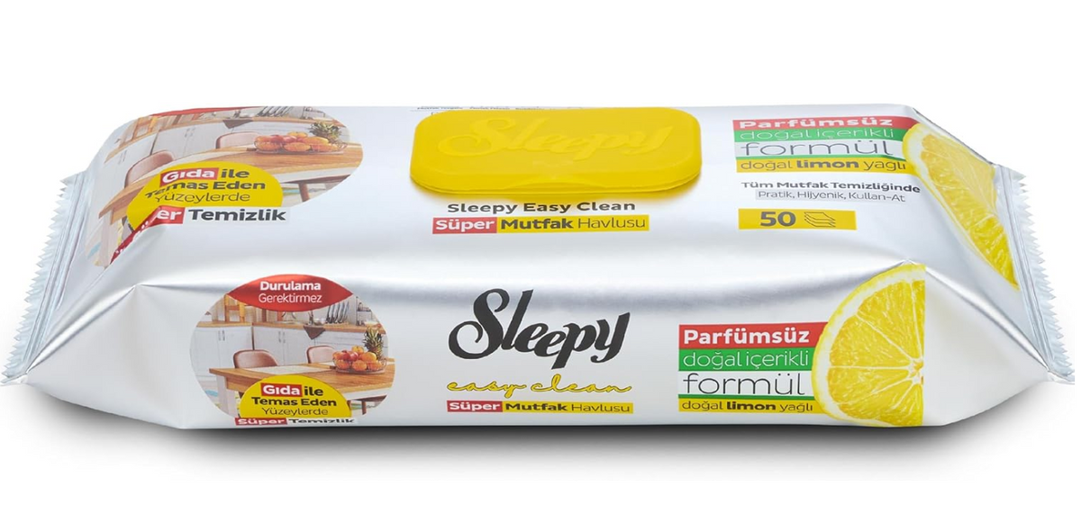 Sleepy Easy Clean Lemon Oil Kitchen Wipes 50 ct x 8 pcs - ESLEP11