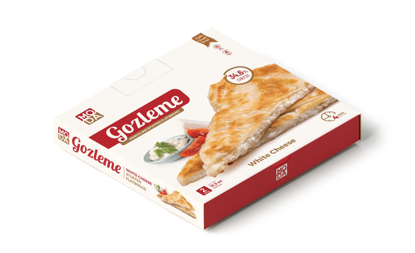 Moda Gozleme, Stuffed Flatbread, Eggplant,, 2pcs, 15.5oz (440g) x 12pack - 340362