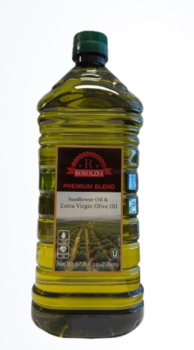 Rosolini Extra Virgin Olive Oil & Sunflower Oil Blend 68 fl oz (2 L) x 6 pcs (Kosher - U) - ROSB2000