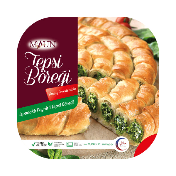 Maun Filo Pie With Spinach & Cheese 800 gr x 6pcs | Tepsi Borek Ispanak & PYN - MA017