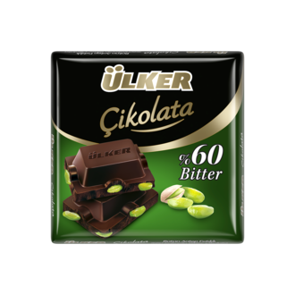 ULKER Bitter CHOCOLATE W Pistachios  60 GR X 6