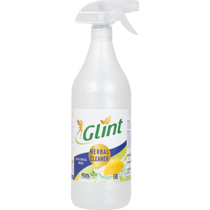 Glint Multi-Purpose Herbal Cleaner, Plant-Based, Eco-Friendly, Stain & Grease Remover, 1000 ml (33.8 fl oz) X 12