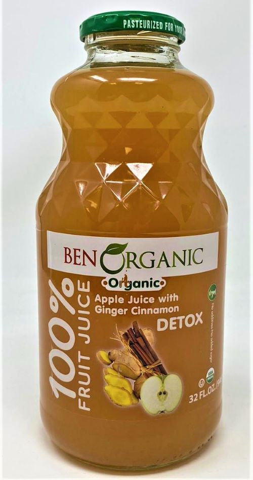 K- BEN ORGANIC Organic DETOX Apple Juice with Ginger Cinnamon 32 FL.OZ. 6/cs - BO604