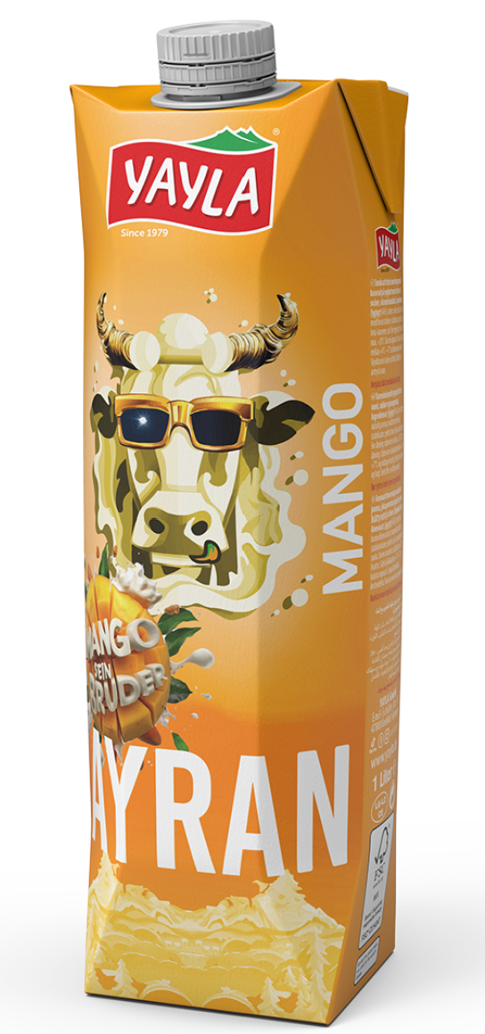 YAYLA AYRAN 33.8 FL OZ (1 LT) MANGO X 6PCS (TETRA PACK) - YAY011