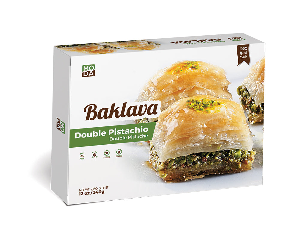 Moda Baklava with Double Pistachio, Gift Pack, 9pcs, 12oz (340g)  x 16pack - 100401