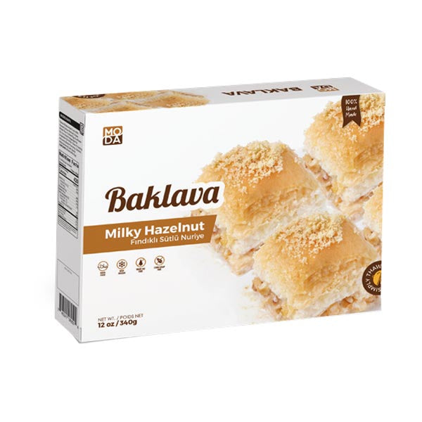 Moda Baklava, Milky Hazelnut (Sutlu Nuriye), Gift Pack, 8pcs, 12oz (340g)  x 16pack - 100409