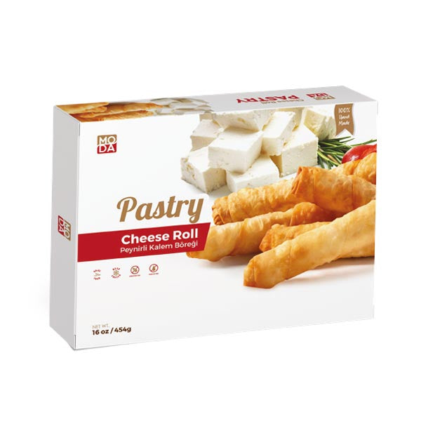 Moda Cheese Pastry Rolls (Kalem Boregi), Handmade, Gift Pack, 16oz x 16pack - 100452