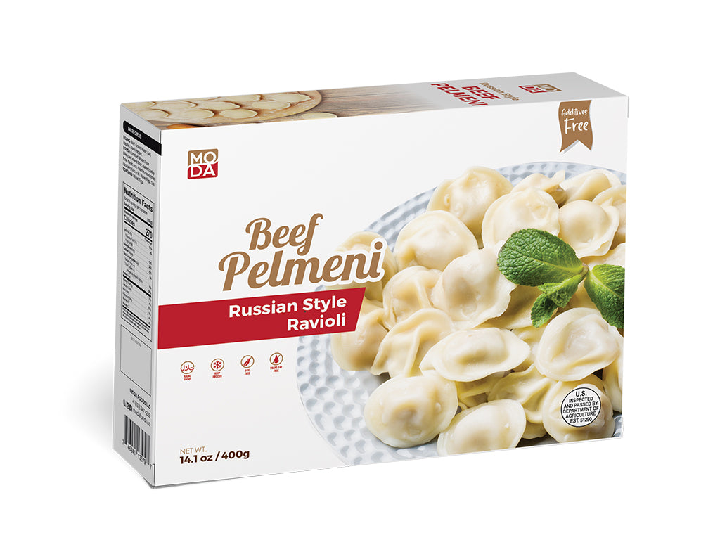 Moda Russian Pelmeni, Meat Dumplings, 14.1oz x 16pack - 100722