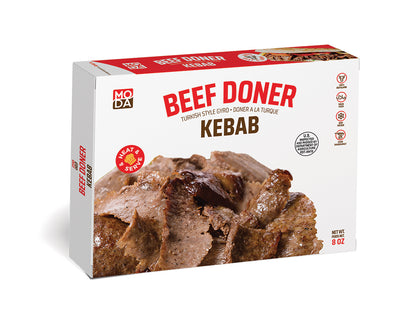 Moda Doner, Beef, Cooked, Sliced, Retail, 8oz x 16pack - 101401