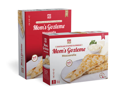 Moda Gozleme, Stuffed Flatbread, Mozzarella,3pcs, 12oz (340g) x 16pack - 102002