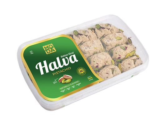 Moda Halva, Pistachio, Baklava Sliced, 16oz (454g) x 12pack - 103103