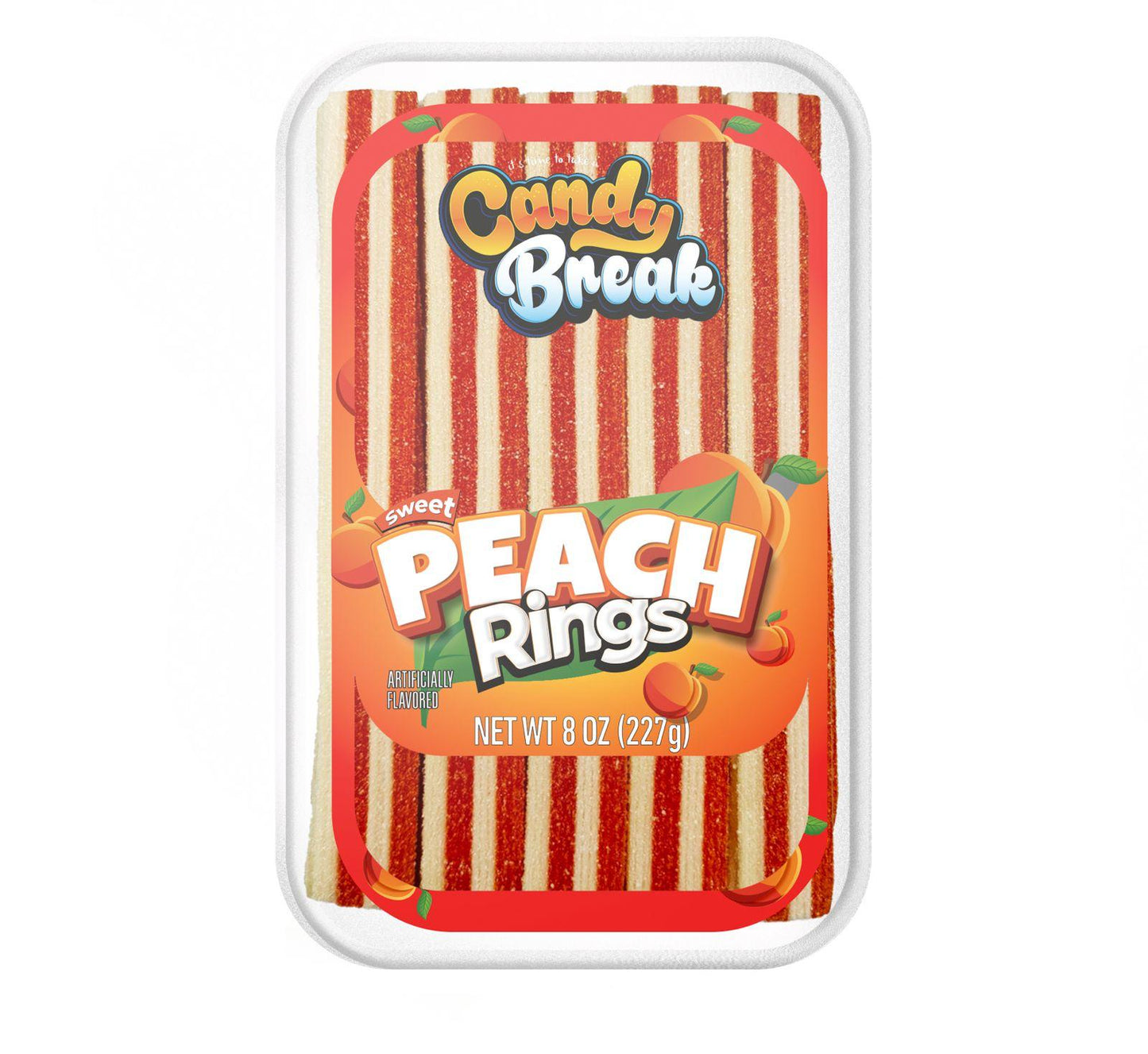 Candy Break Tub Vegan Liquorice Sour Peach Belts 227Gr (6X4) - 1100011834