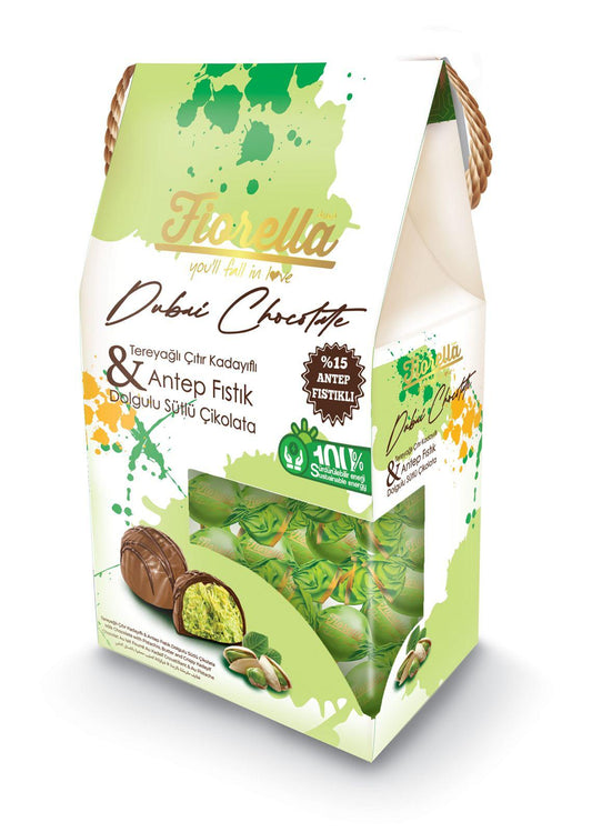 Fiorella Dubai Milk Chocolate Pistachio and Kataifi Yarn Box 230gr x 18 - 1100016119