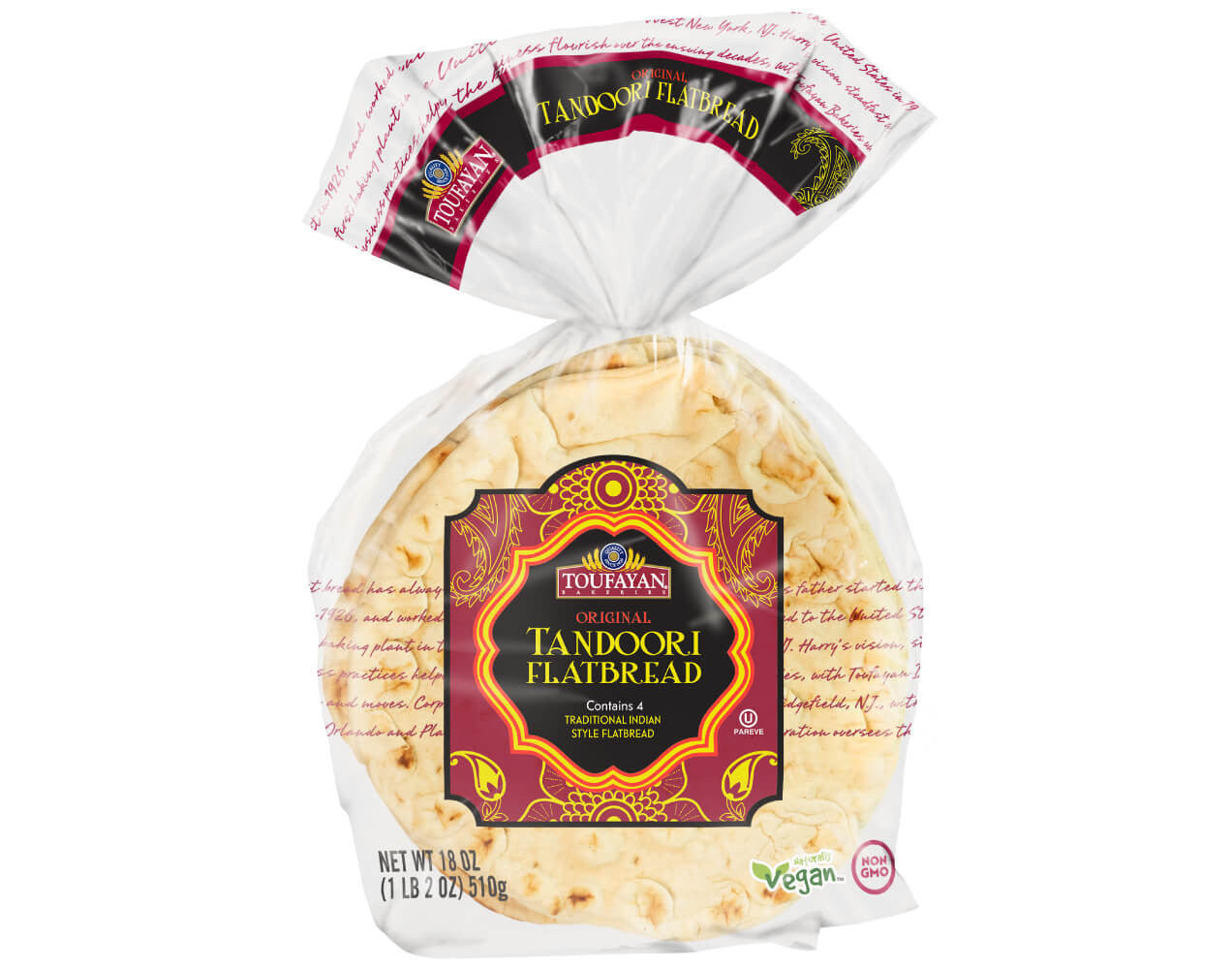 A7 Toufayan Flat Tandori White Bread 1case/12pc