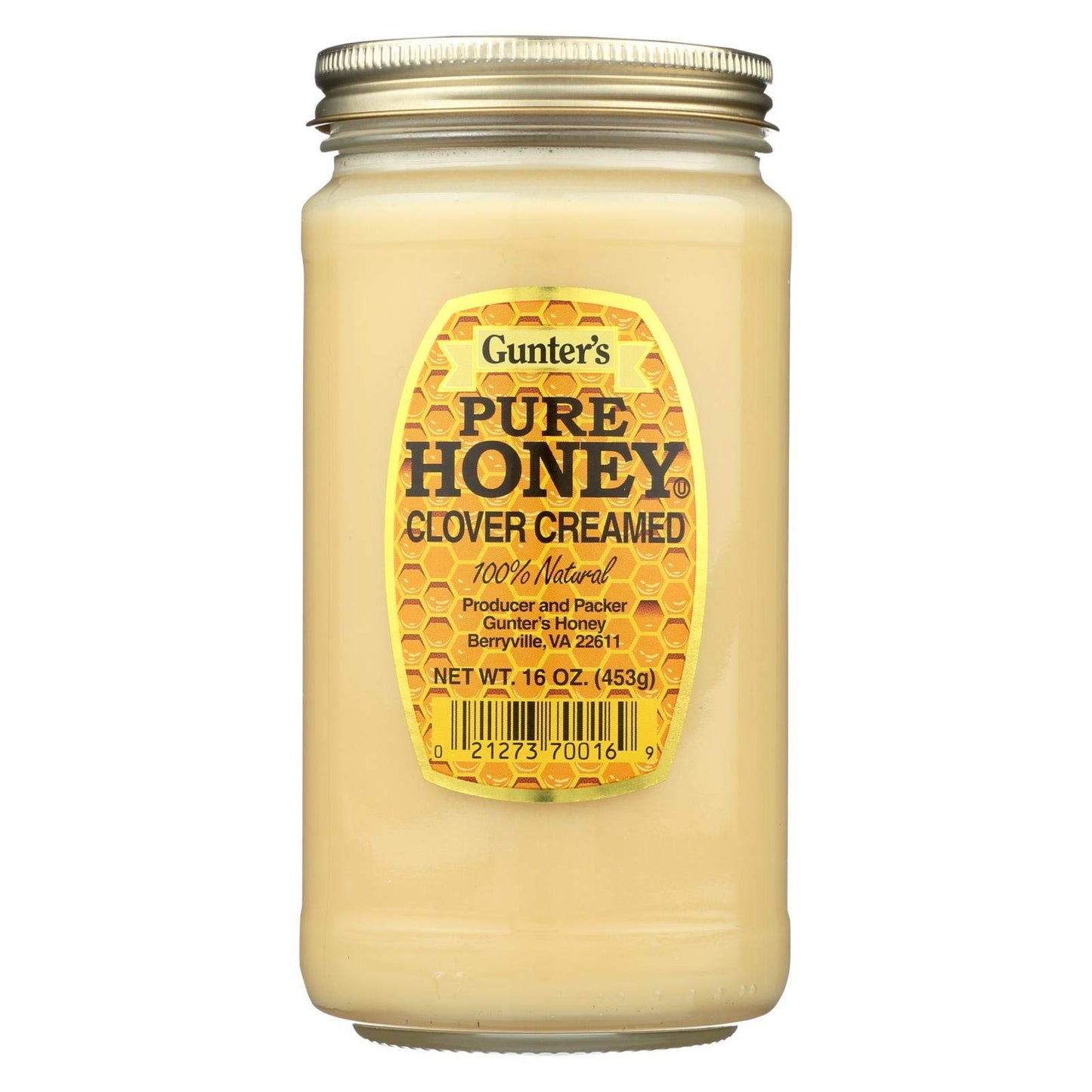 02 Gunter's Pure Honey Creamed Clover 1Lb - 16Oz 1Cs/12Pcs