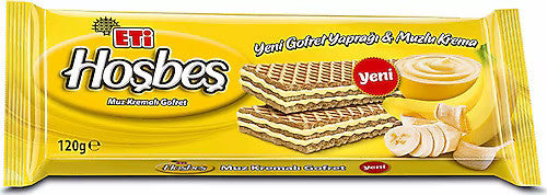 ETI Hosbes Banana Cream Wafer 120g 1cs/20pcs