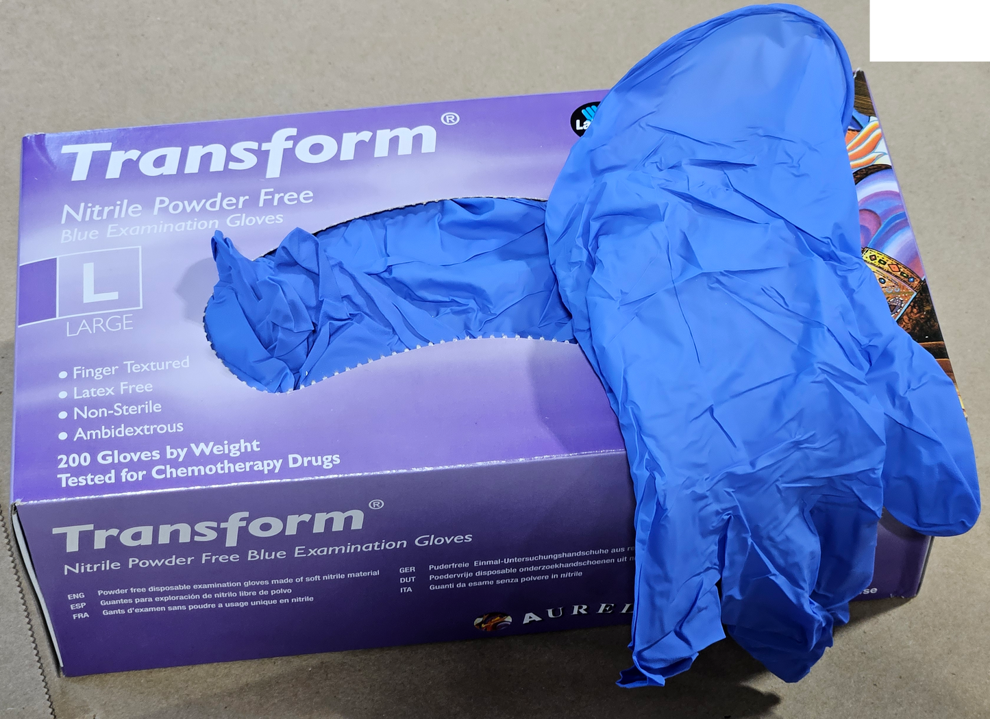 Large Nitrile Gloves - Powder Free - 2000/case - Blue Color