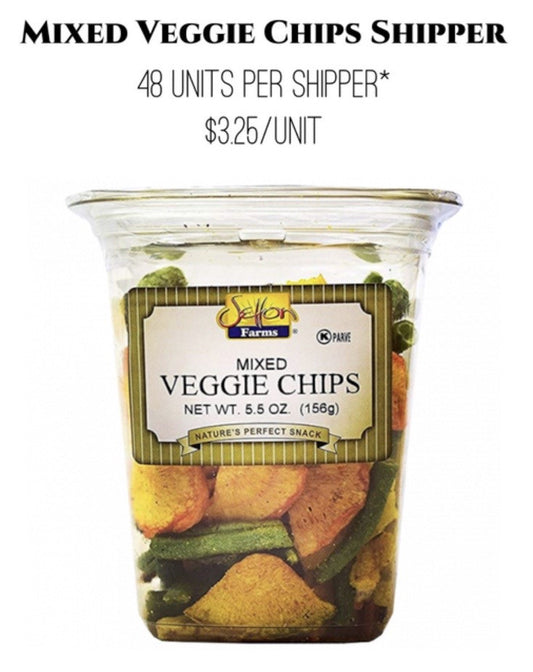 SETTON FARMS ASSORTED VEGETABLE CHIPS | 5.5 OZ x 48 || MIXED VEGGIE SHIPPER - ST00