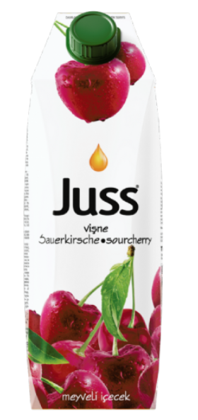 JUSS SOURCHERRY FRUIT DRINK 33.8 OZ (1000ML) X 12PCS (TETRA PACK) - JUS12