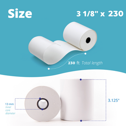 Thermal Paper -BPA Free 3 1/8 230 Ft 50/cs - PT-48-318230