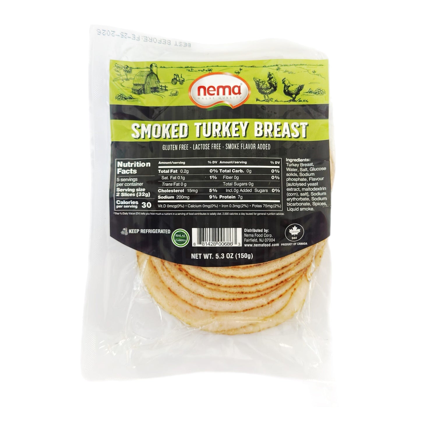 Nema Sliced Smoked Turkey Breast (12 x 150g) - CCN17