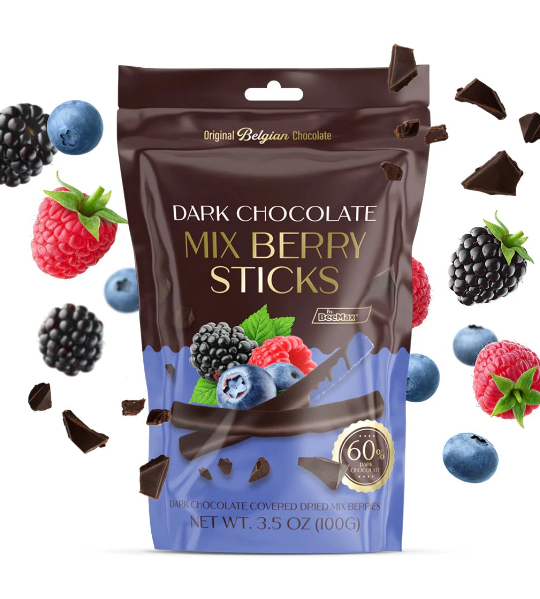 BeeMax Dark Chocolate MIX BERRY Sticks 3.5oz F1012