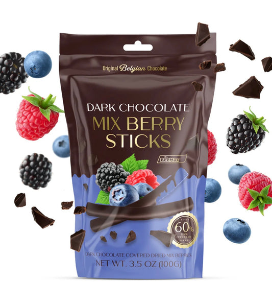 BeeMax Dark Chocolate MIX BERRY Sticks 3.5oz F1012