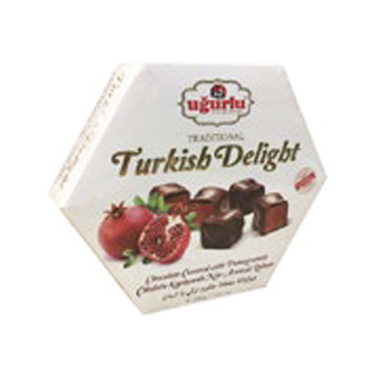 Ugurlu Altigen Cikolata Kaplamali Duble Fistikli Lokum 250g x 12 - 473