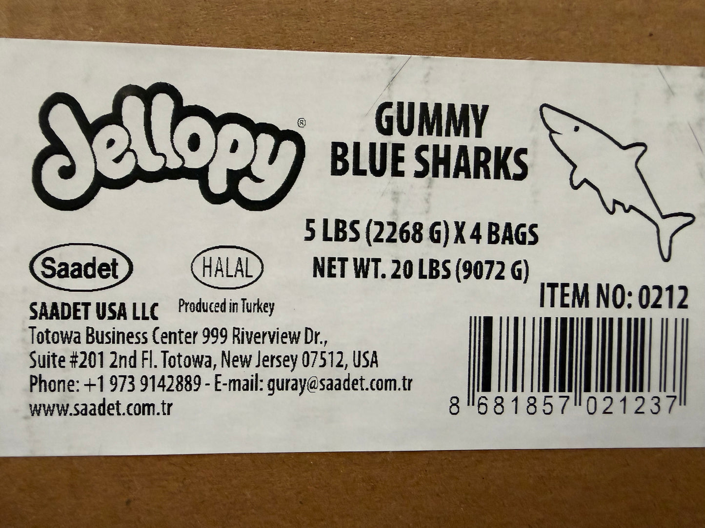 YAY FUN Bulk Gummy Blue Shark 5lbs. X 4Pcs DBG-004