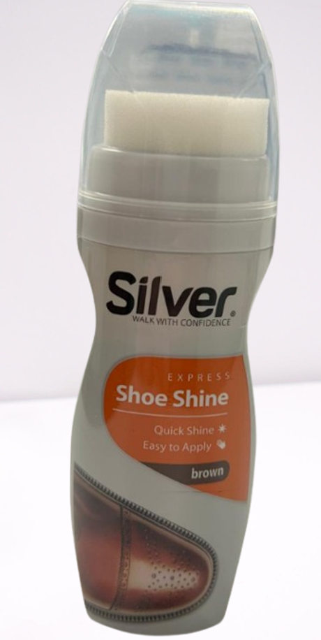 SILVER LIQUID SHOE POLISH | 75ml (2.53 oz) x 12 | BROWN - SLV12