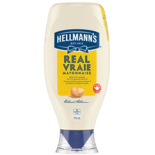 HELLMANN'S MAYONNAISE BIG SQUEEZE | 25.5 OZ(750 ML) x 12 || REAL - HM06