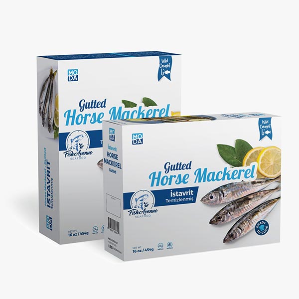 Fish Avenue Frozen Horse Mackarel (Temizlenmis Istavrit), Wild Caught, Gutted, 1lb x 16pack - 500102