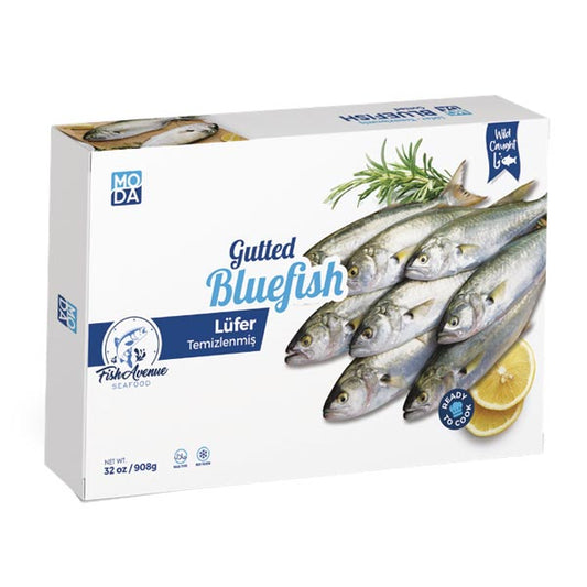 Fish Avenue Frozen Blue Fish (Donuk Lufer), Wild Caught, Gutted, 2lb x 8pack - 340881