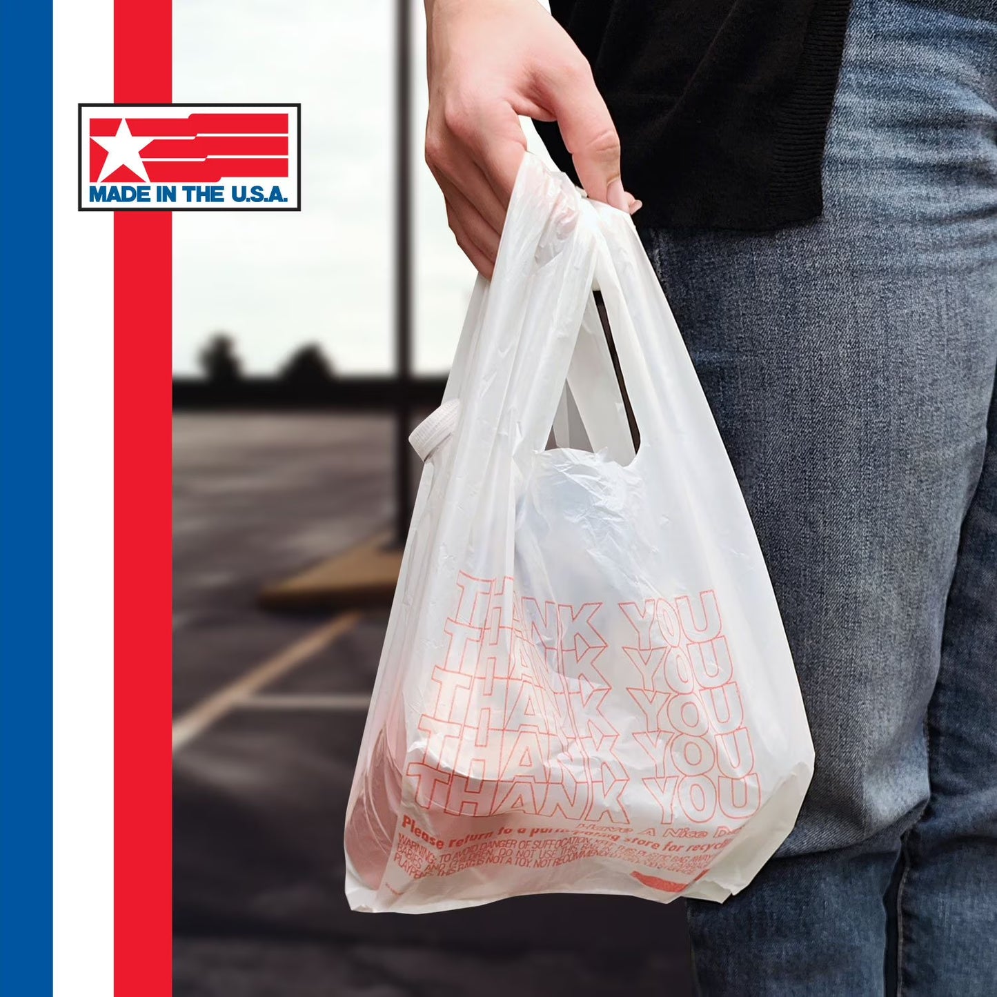 Husky Small T-Shirt Carry-Out Bags, 7" x 5" x 15" (2000 ct.)