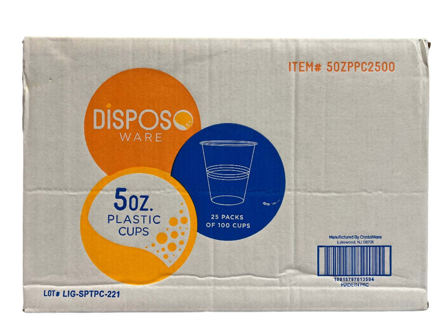 5oz Water Cup - Clear - 2,500pcs/box