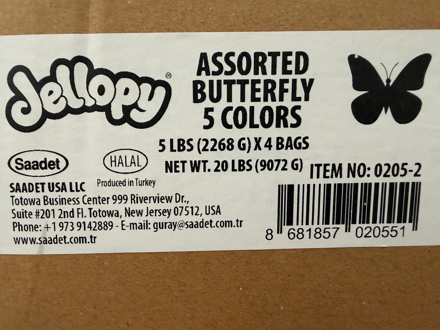 YAY FUN Bulk Gummy Butterfly 5lbs. X 4Pcs DBG-006