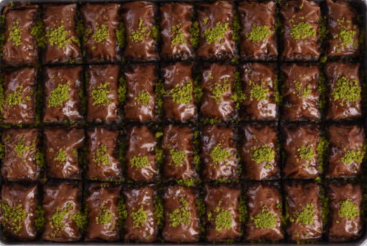 Golda square Chocolate Baklava with Pistachios 6.2 lb, 6pack - DSG172
