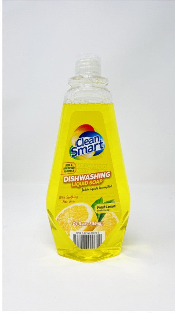 Clean SMART DISHWASHING LIQUID || FRESH LEMON || 24 fl.oz/12 - CSDW201