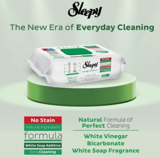 Sleepy Easy Clean White Soap Wet Wipes-100 X 6pcs - SLEP04