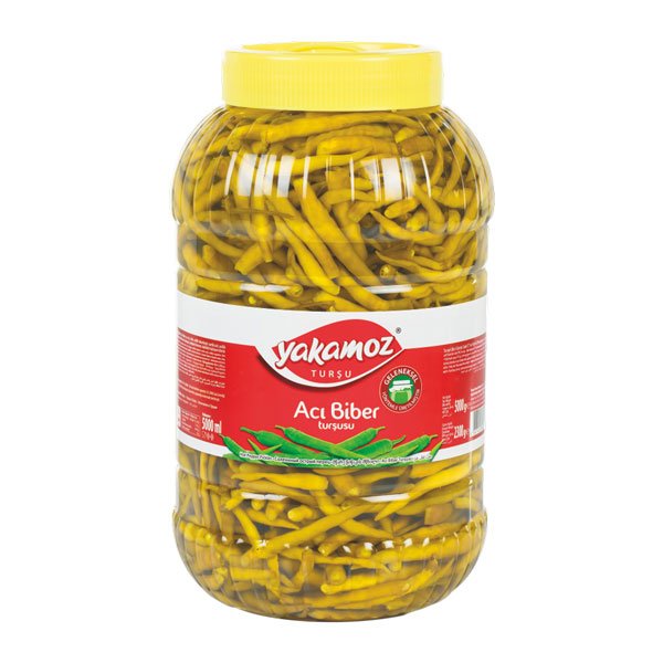 Yakamoz, Pickles, Guindilla Peppers (Aci Biber Tursusu), Hot, Pet Jar, 5lt x 4 - 6565