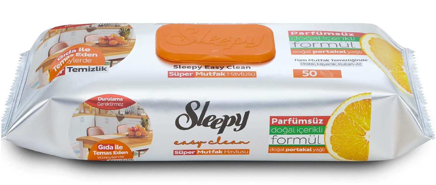 Sleepy Easy Clean Orange Oil Kitchen Wipes 50 ct x 8pcs - ESLEP10