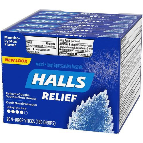 HALLS COUGH DROPS 9PCS x 20 || MENTHO-LYPTUS - HALL20ML