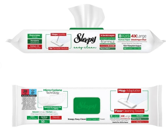 Sleepy Mop Adaptable White Soap Easy Clean Wet Wipes-50 X 4pcs - SLEP08