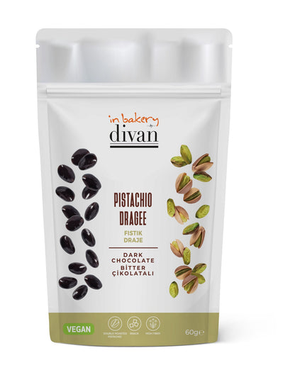 Divan Chocolate Coated, Dragee Pistachios, Doypack, 2.1oz (60g) x 10pcs - 7005007