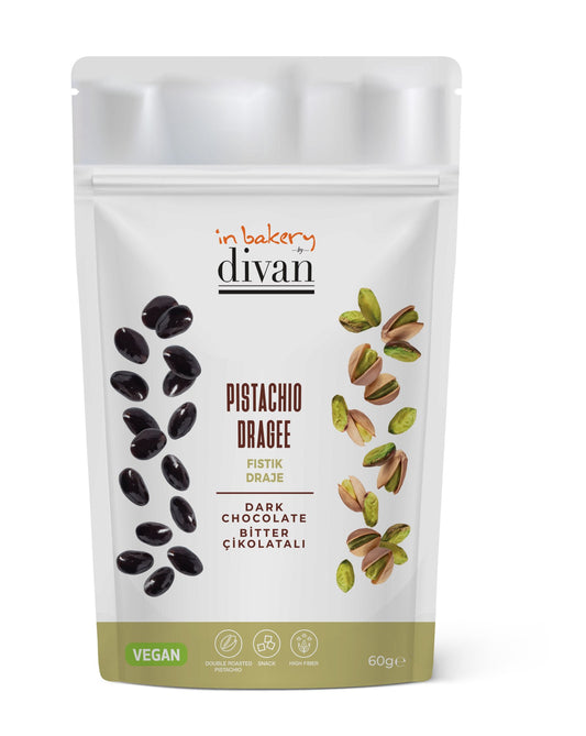 Divan Chocolate Coated, Dragee Pistachios, Doypack, 2.1oz (60g) x 10pcs - 7005007