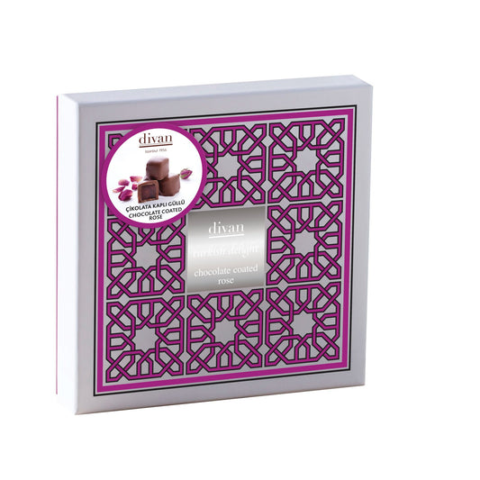 Divan Loqum, Chocolate Coated Rose, Selcuk Collection, Purple, Box, 9.7oz (275g) x 12pcs - 7005770